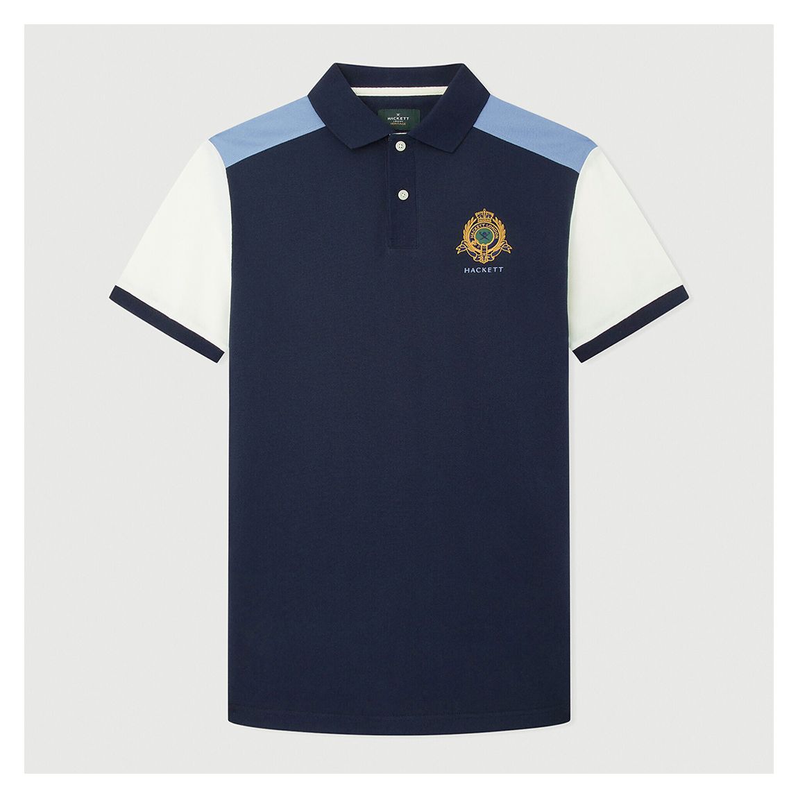 Pale Blue Contrast Design Cotton Polo Shirt main product photo
