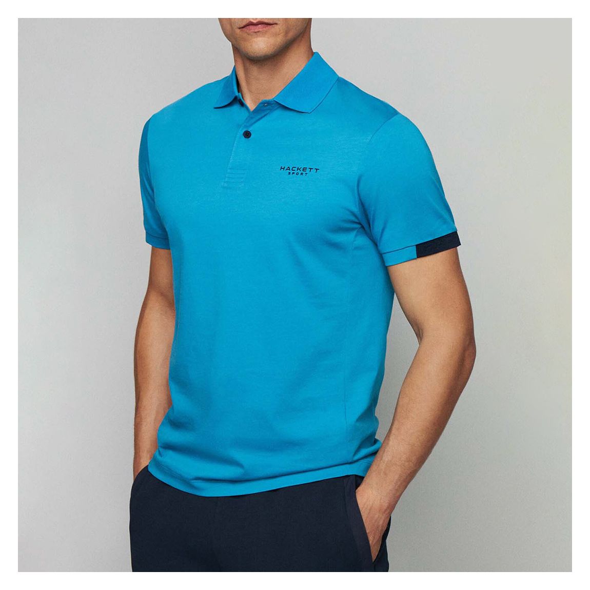 Blue Cotton Small Logo Polo Shirt main product photo