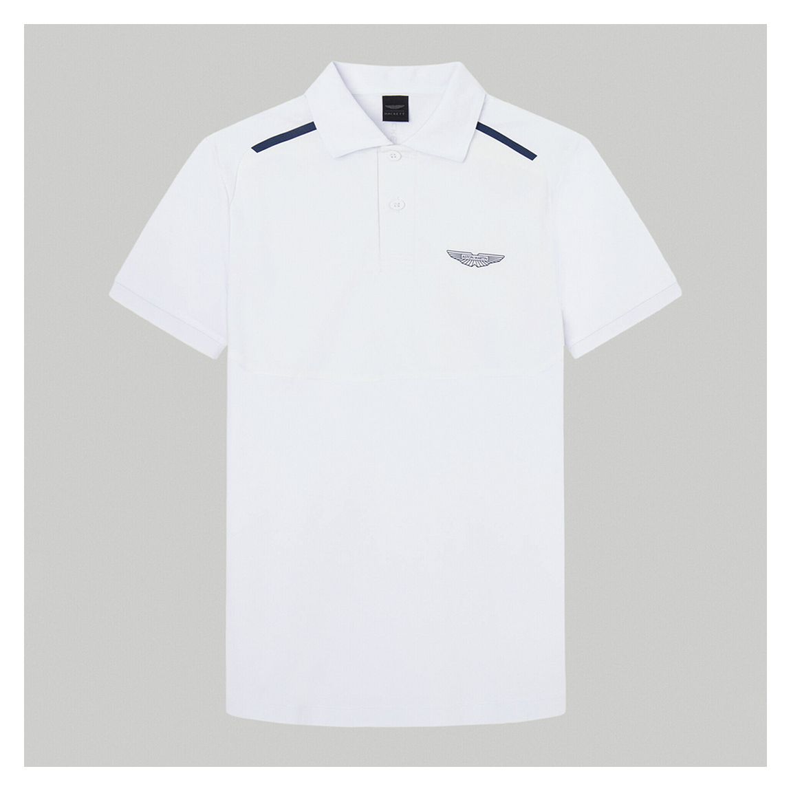 White AMR Short Sleeve Cotton Polo Shirt main product photo