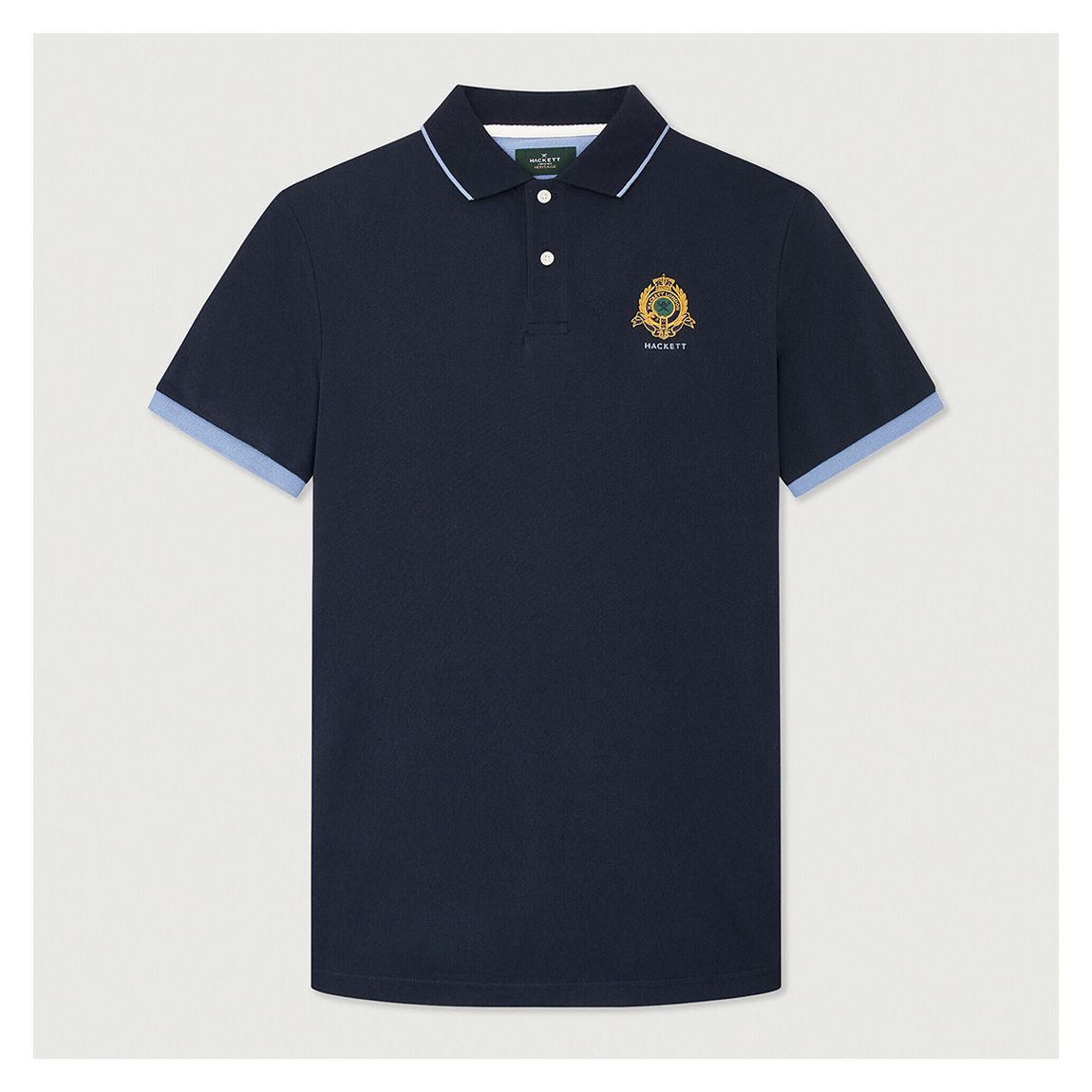 Navy Shield Cotton Polo Shirt main product photo