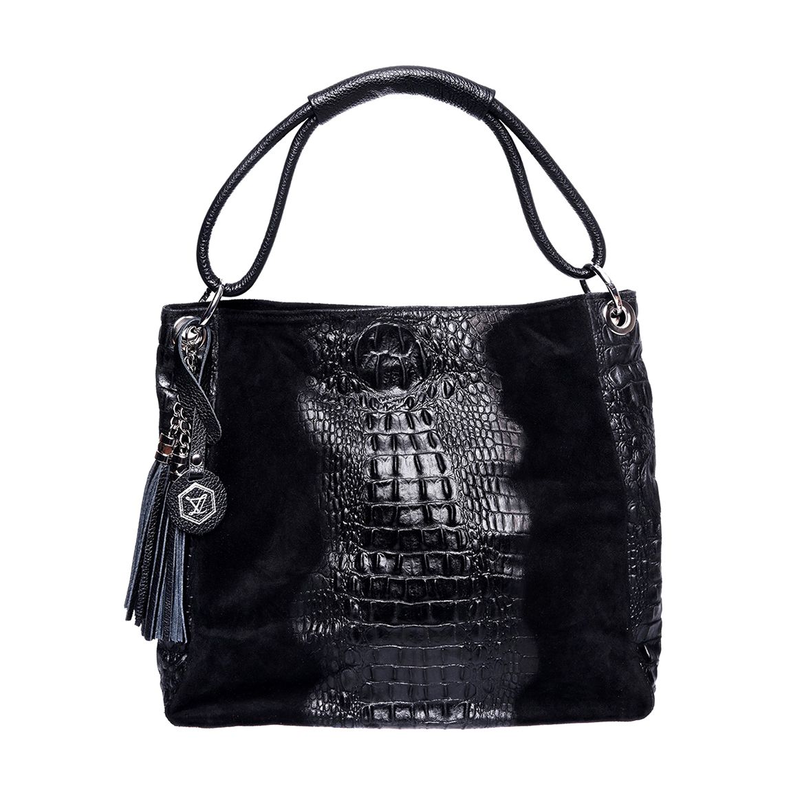 Black Leather Top Handle Bag main product photo