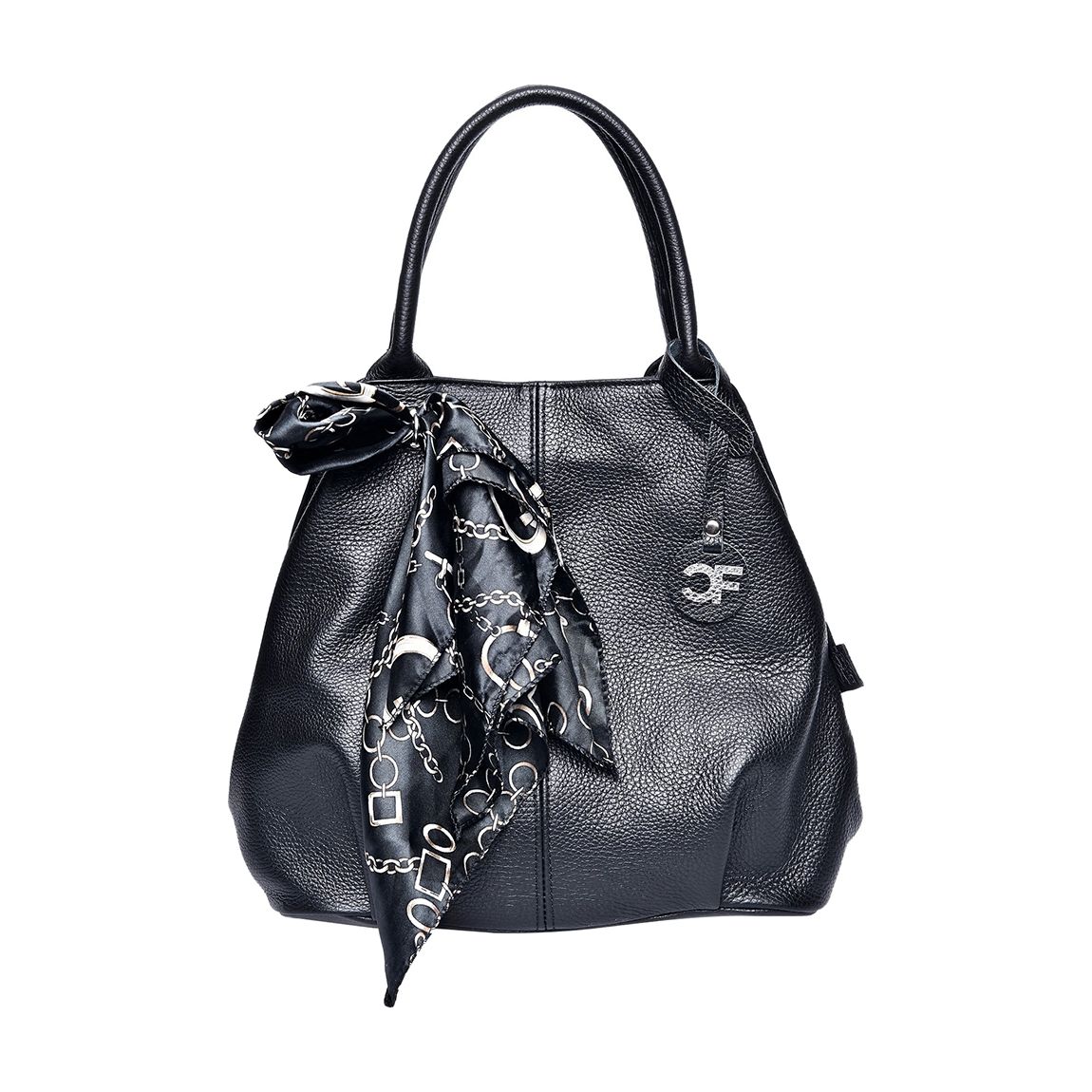 Black Italian Leather Top Handle Bag main product photo