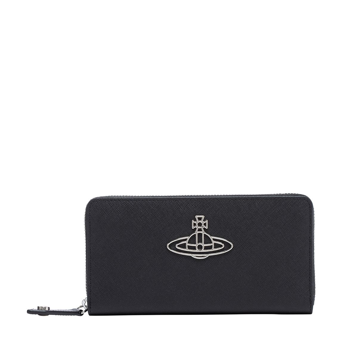 Black Saffiano Thin Line Orb Zip Wallet main product photo