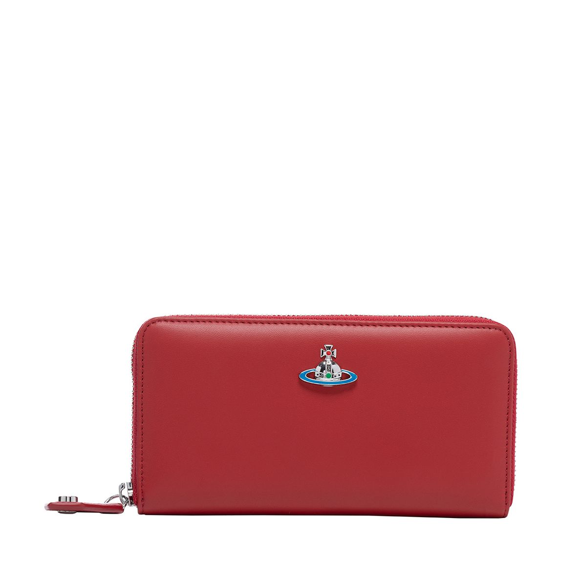 Red Enamel Orb Classic Zip Round Wallet main product photo