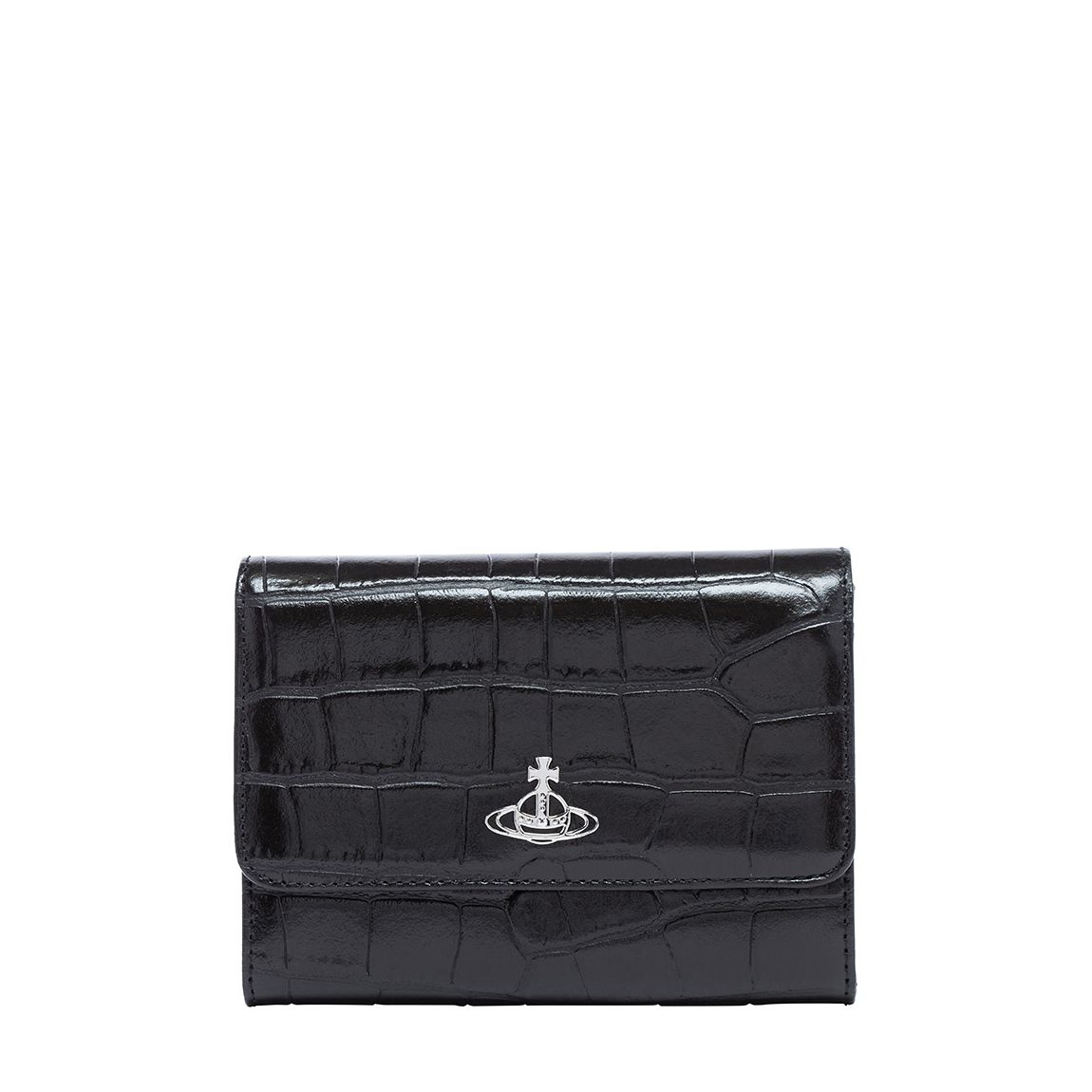 Black Crocodile Crossbody Wallet main product photo