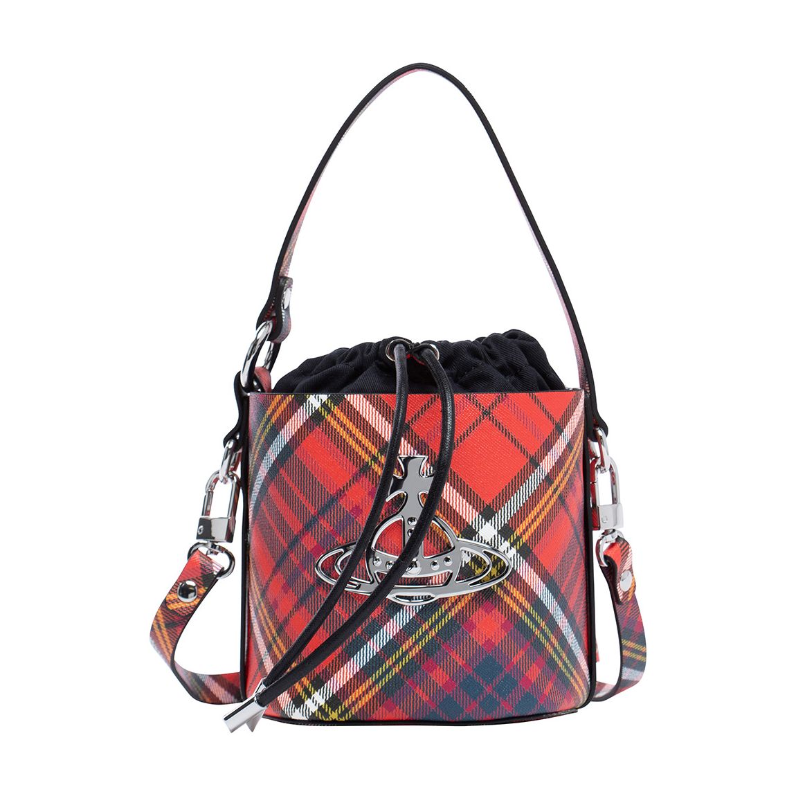McAndreas Red Daisy Small Drawstring Bucket Bag main product photo