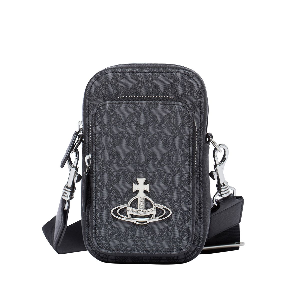 Black Grey Monogram Phone Crossbody main product photo