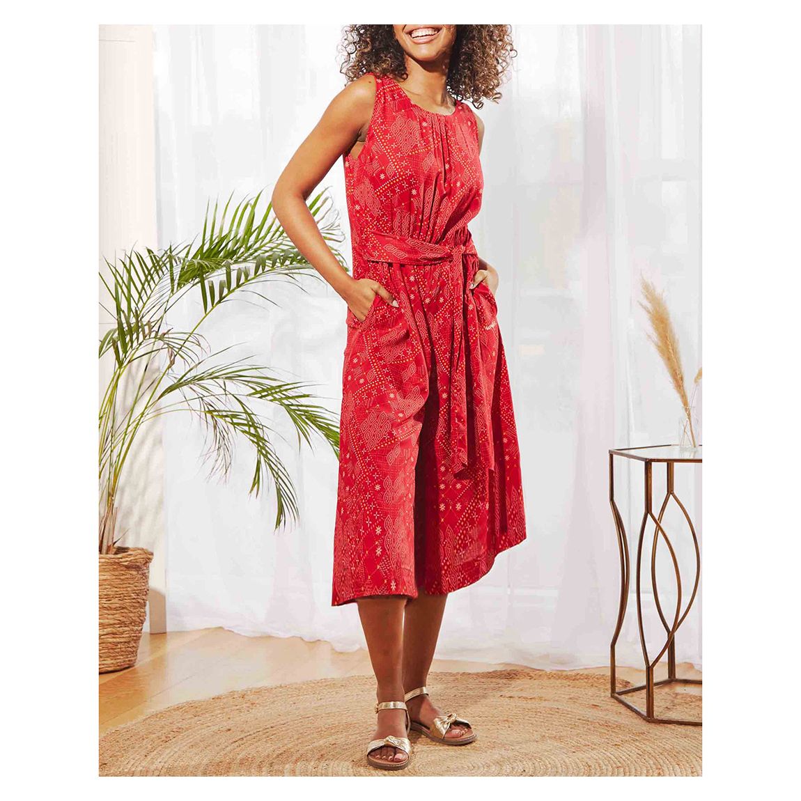 Red Nalani Viscose Jumpsuit main product photo