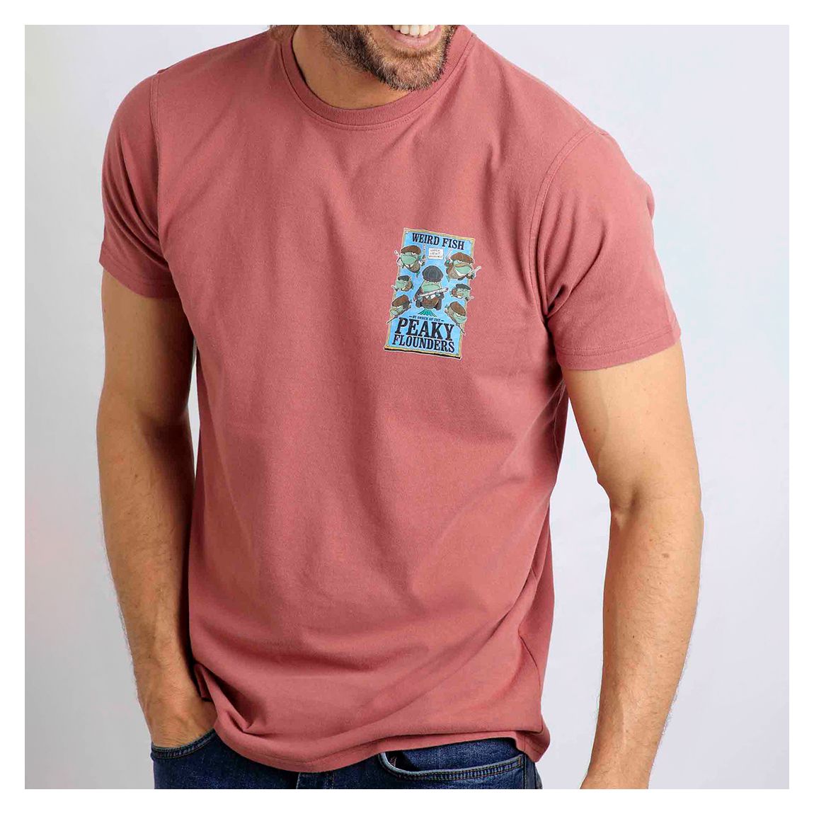 Rust Peaky Flounders Cotton T-Shirt main product photo