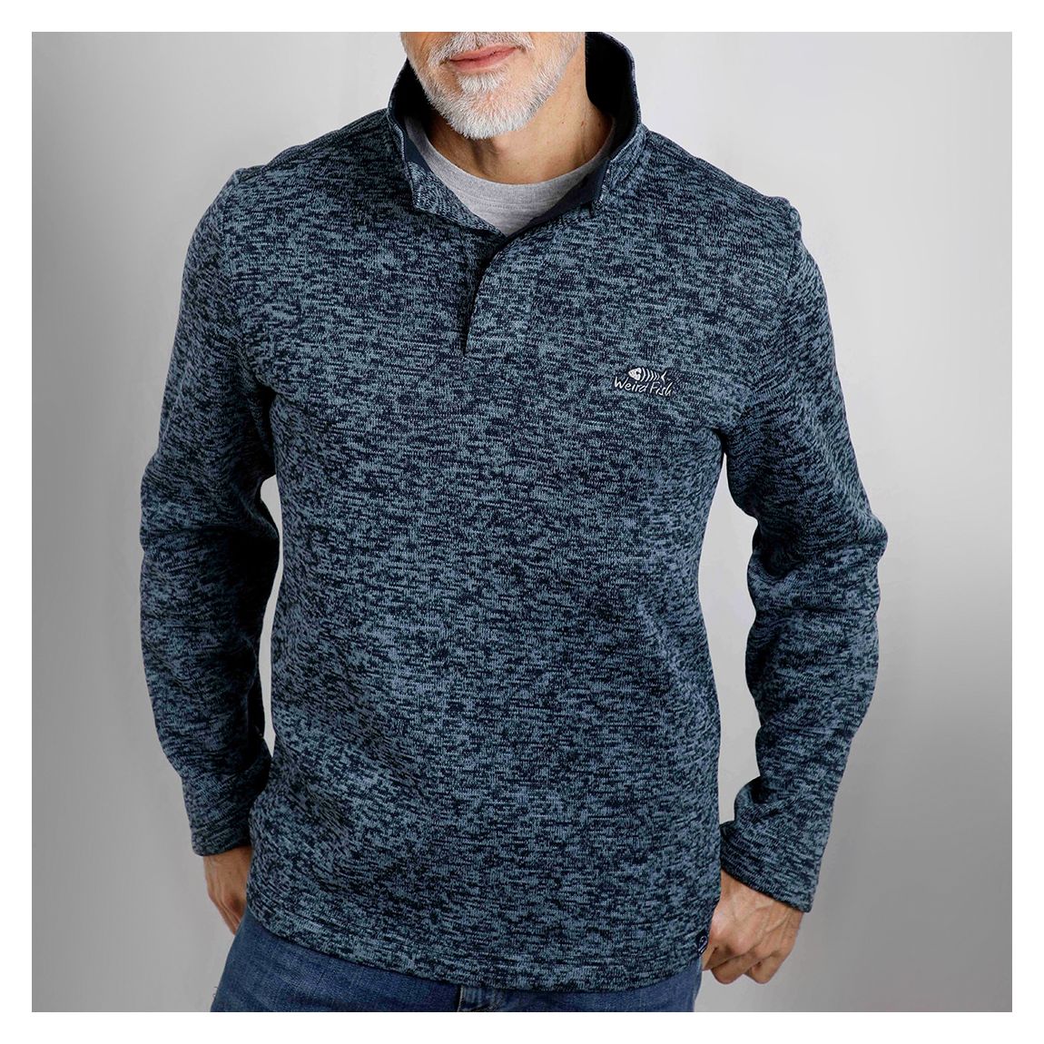 Navy Seataller 1/4 Button Fleece main product photo