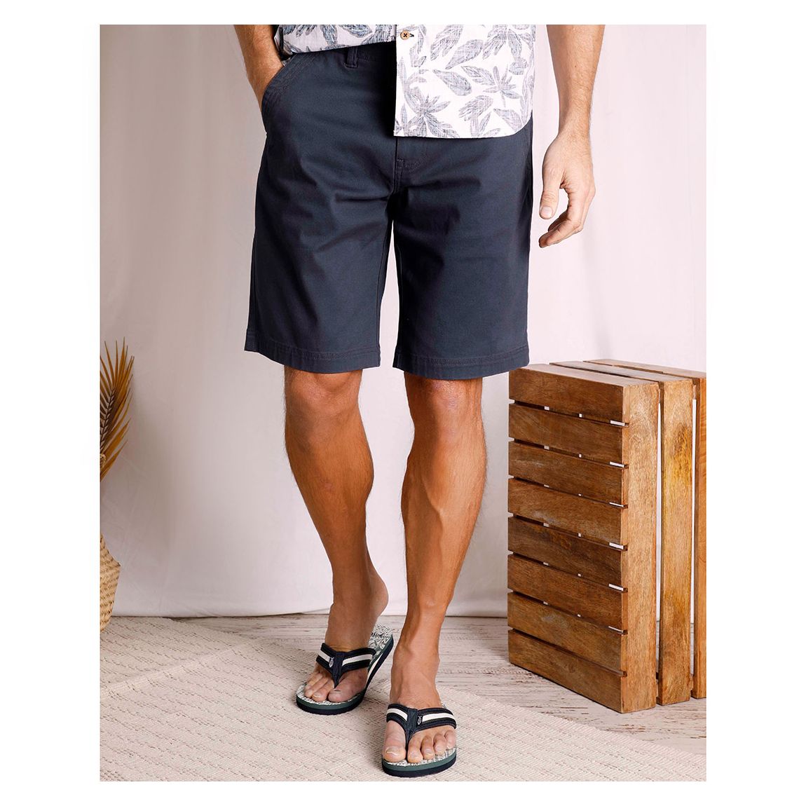 Navy Rayburn Flat Front Shorts main product photo