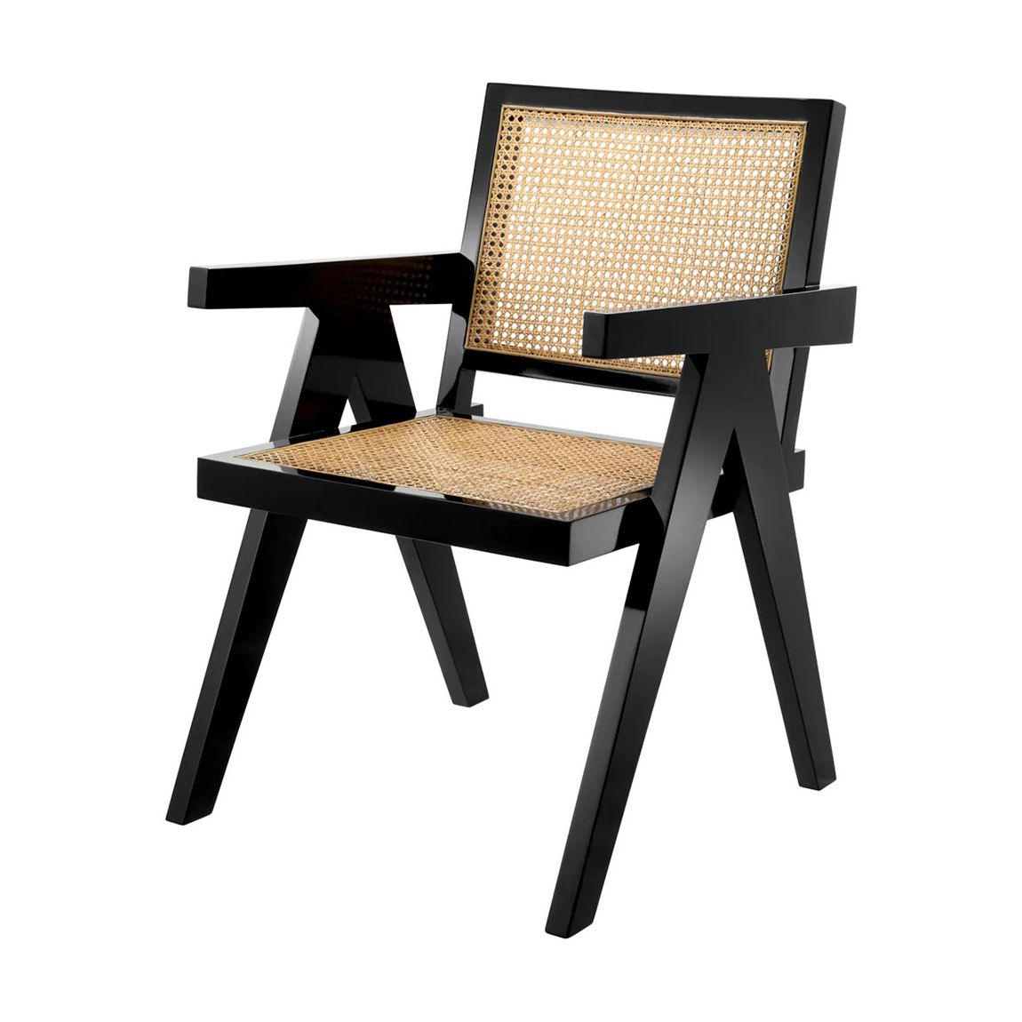 Adagio Dining Chair, Black & Natural Cane main product photo