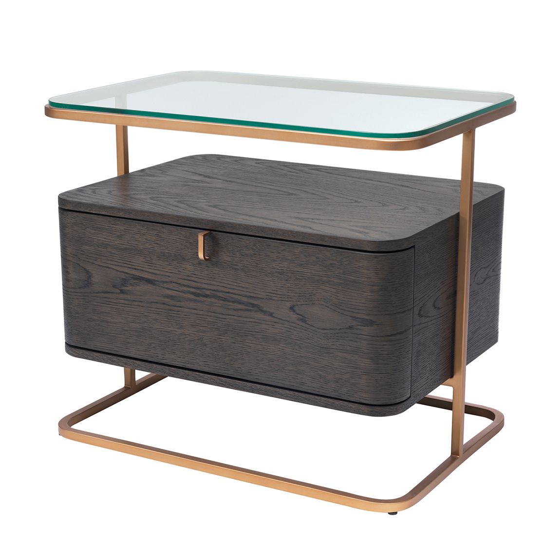 Augusto Bedside Table, Mocha Crown Oak Veneer main product photo