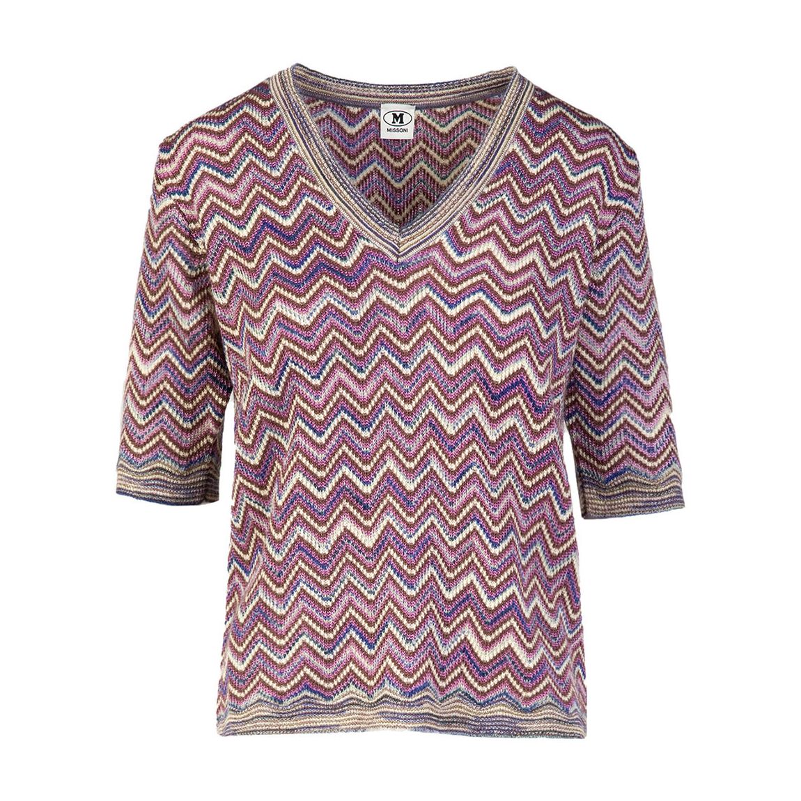 Purple Zig Zag Wool Blend Jumper main product photo