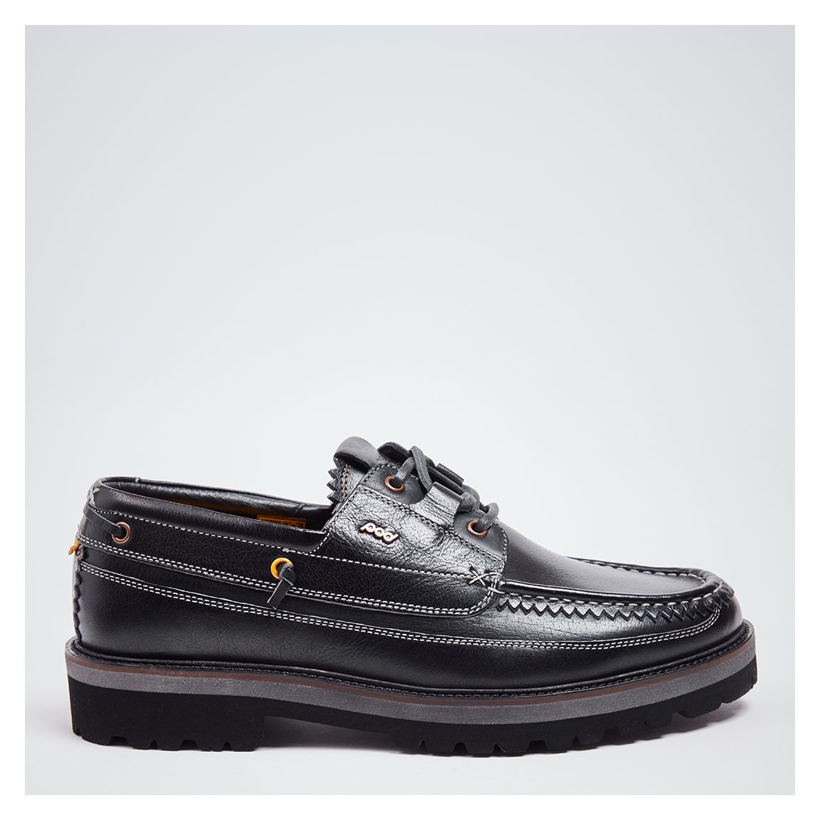 Black Bellamy Leather Boat Shoe main product photo