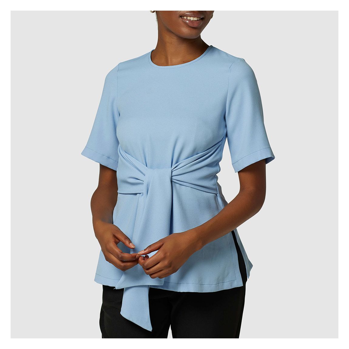 Baby Blue Tie Waist Top main product photo