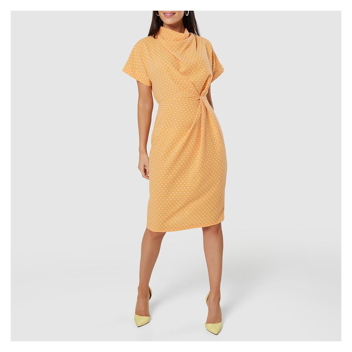 Orange Pencil Midi Dress main product photo