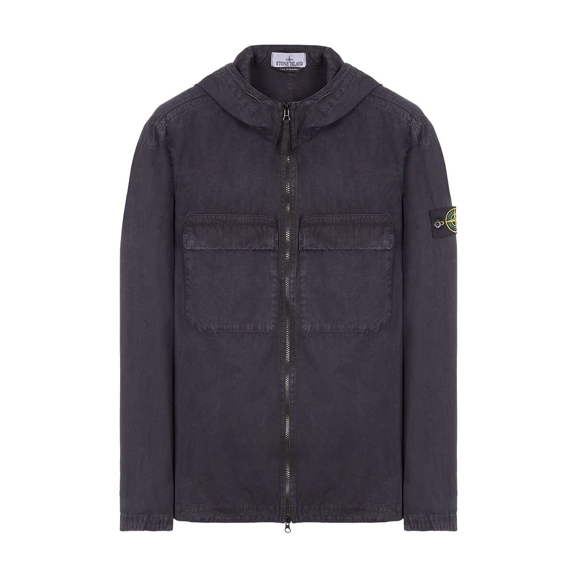 Navy Garment Dyed Cotton Overshirt main product photo
