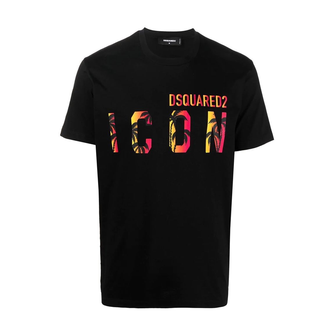 Black 'ICON' Print Detail Cotton T-Shirt main product photo