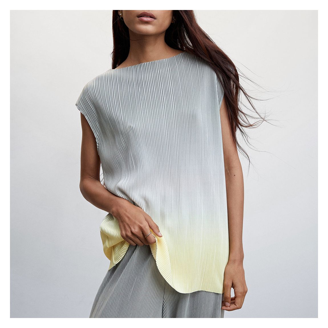 Aqua Green Pleated Strap Top main product photo