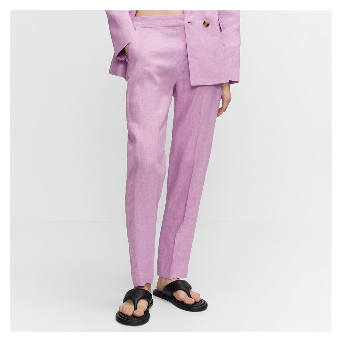 Lilac Linen Trousers main product photo