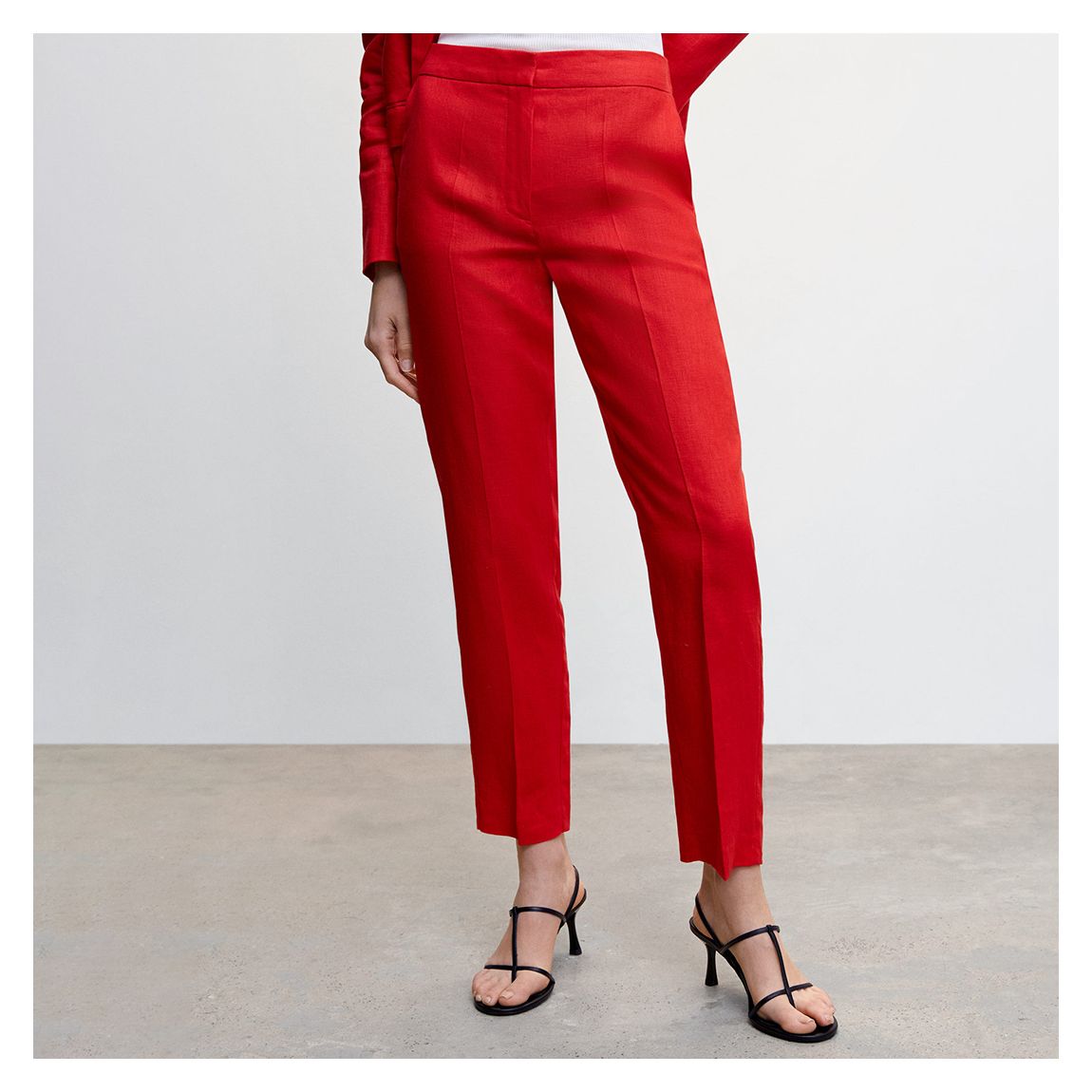Red Linen Trousers main product photo