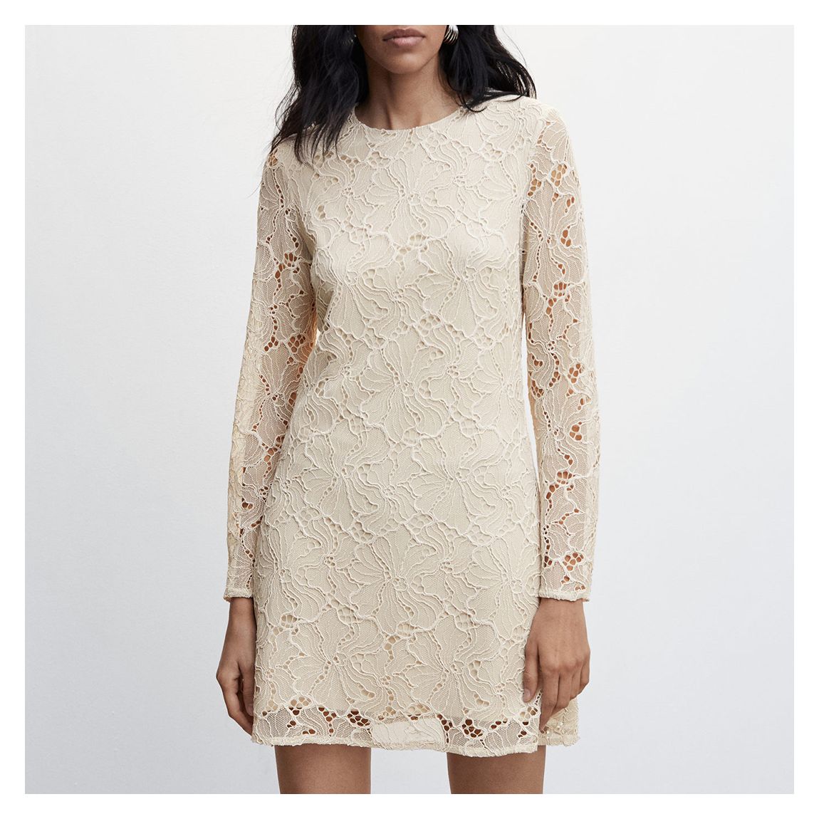 Ecru Lace Short Dress main product photo
