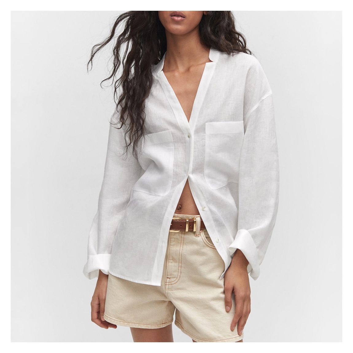 Off White Pocket Linen Shirt main product photo