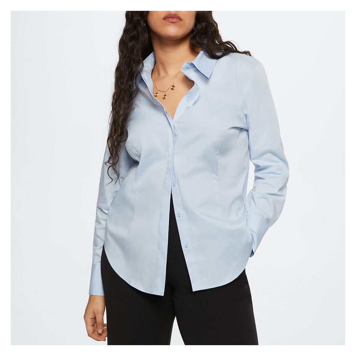 Pale Blue Essential Cotton-Blend Shirt main product photo