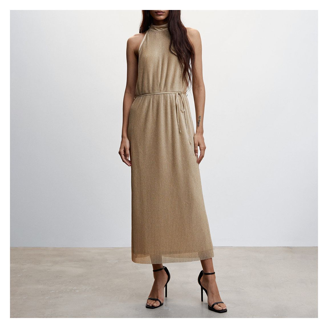 Gold Lurex Halter-Neck Dress main product photo