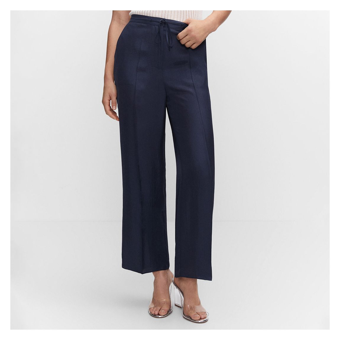 Dark Navy Bow Culottes Trousers main product photo