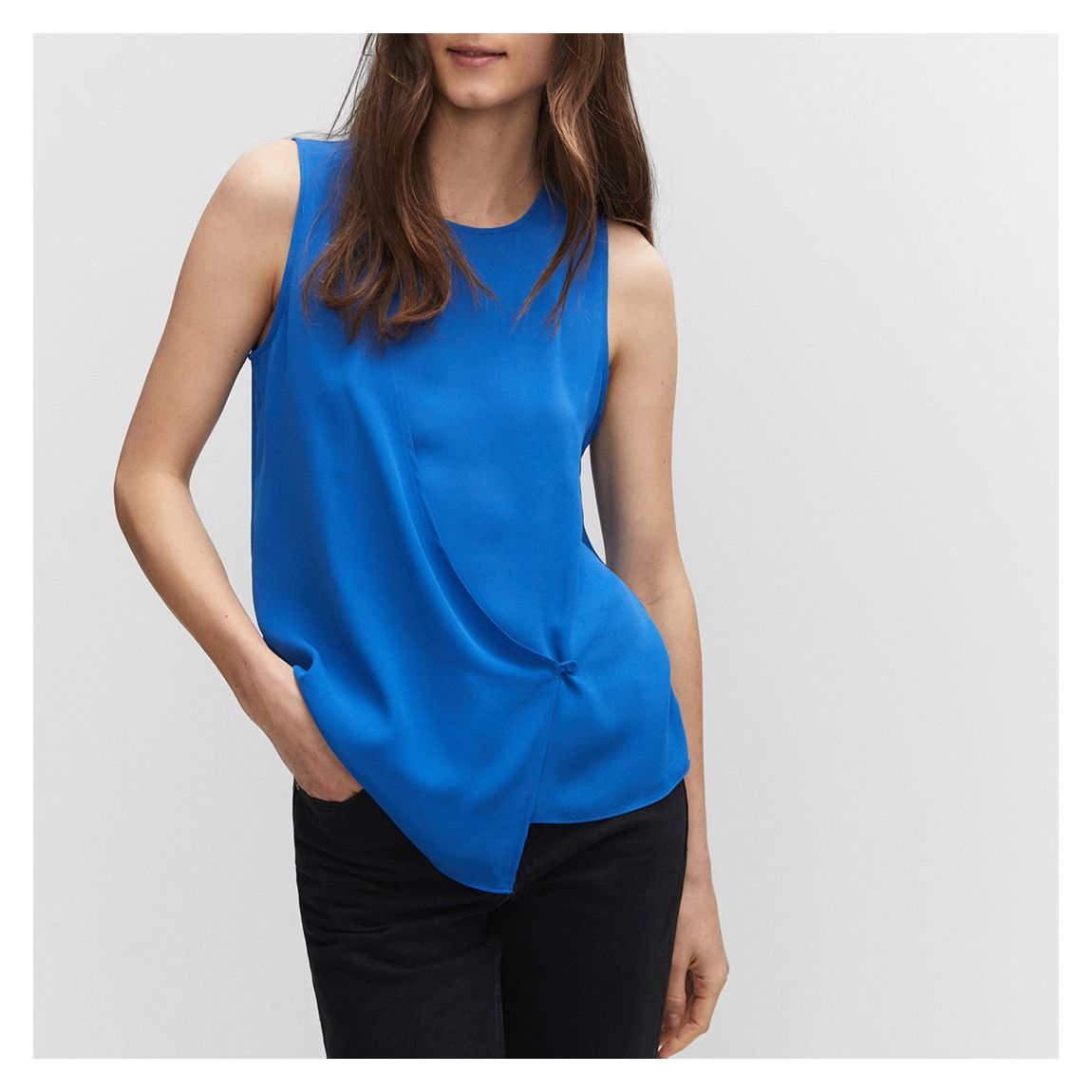 Blue Wrap Blouse main product photo