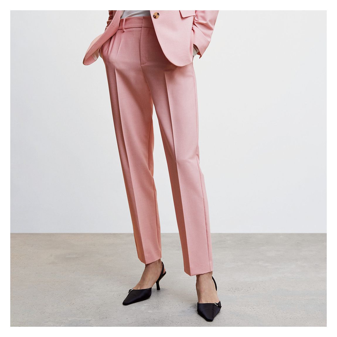 Pale Pink Straight Suit Trousers main product photo