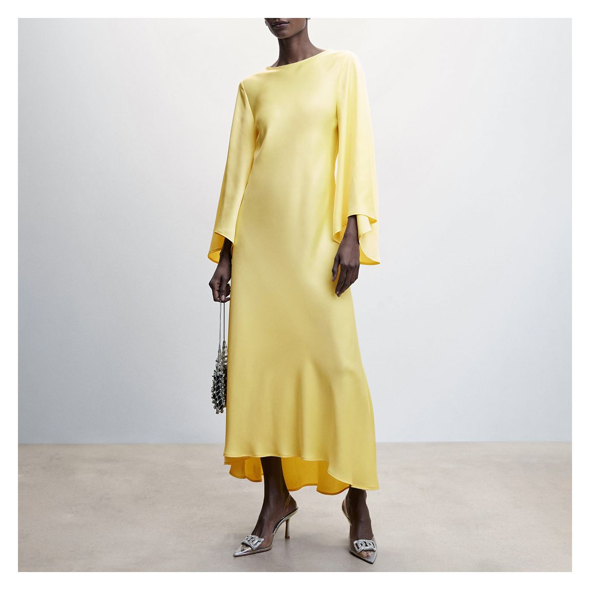 Yellow Flared Sleeves Dress main product photo