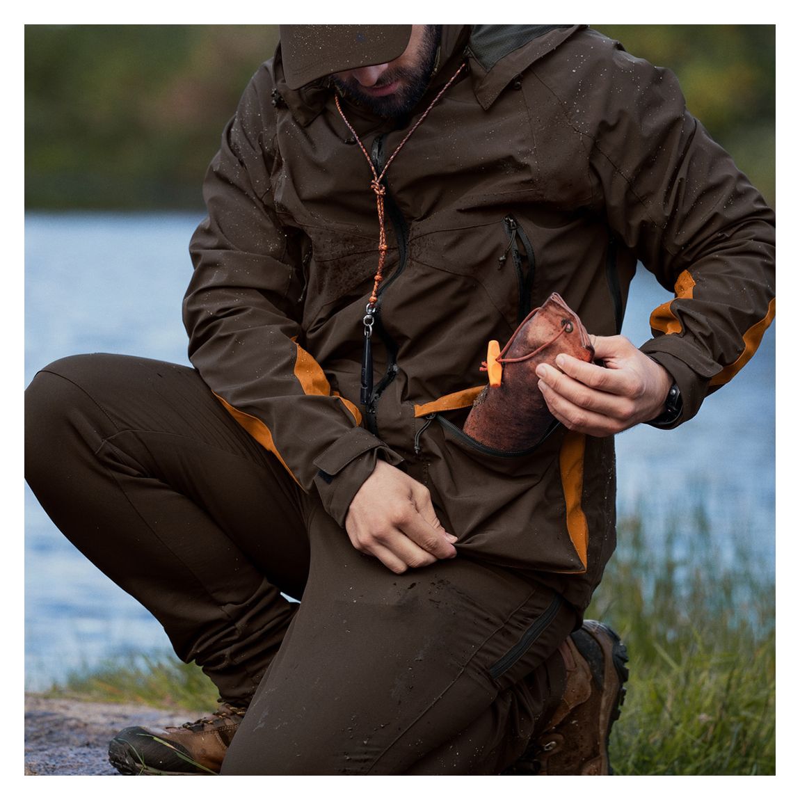 Brown Mens Waterproof Jacket main product photo