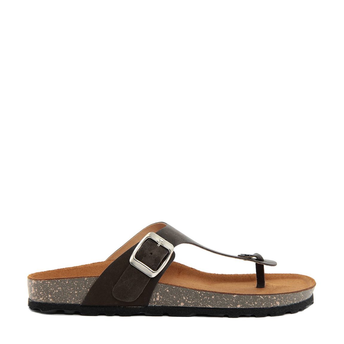 Brown Leather Toe Post Flat Sandals main product photo