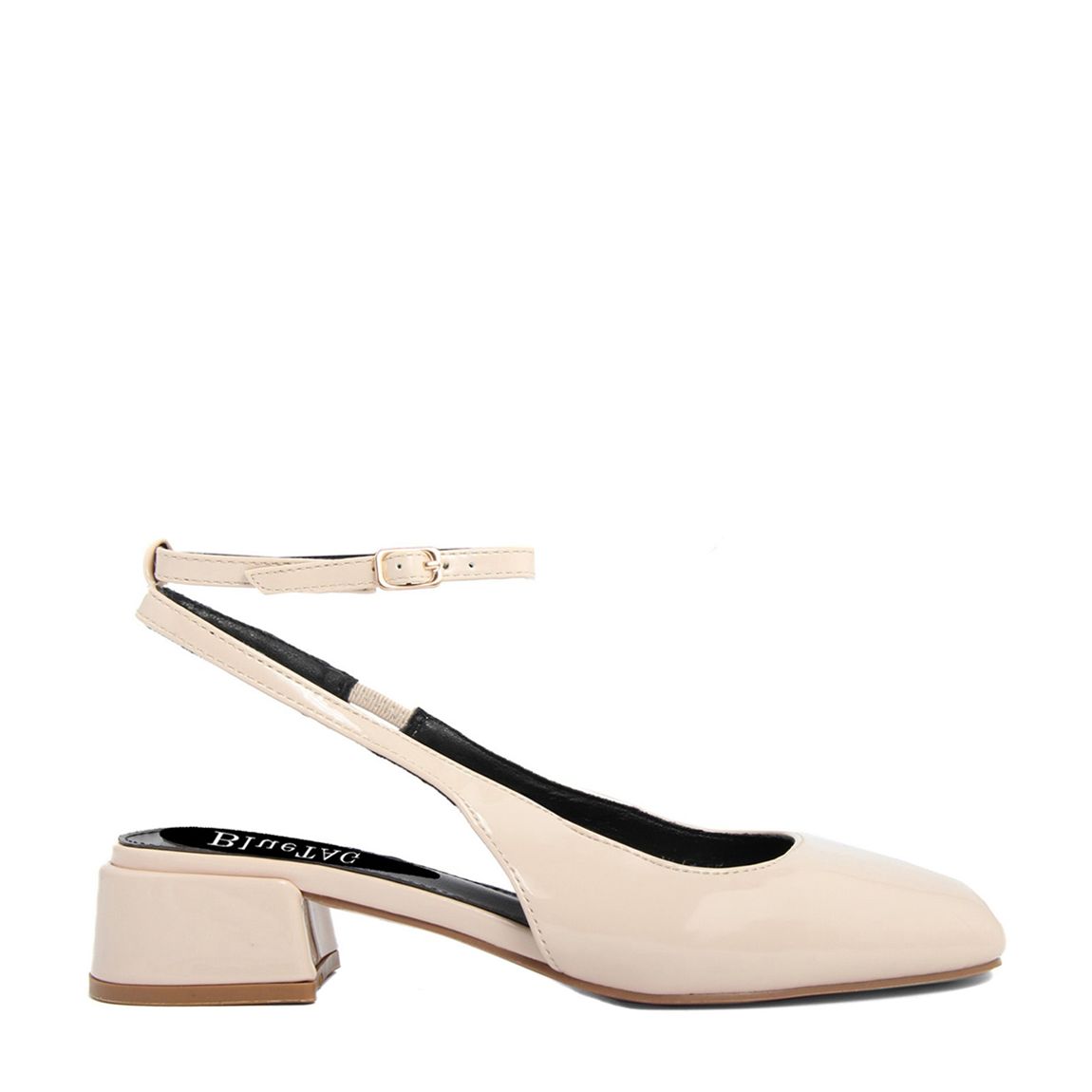 Beige Ankle Strap Heeled Mary Janes main product photo