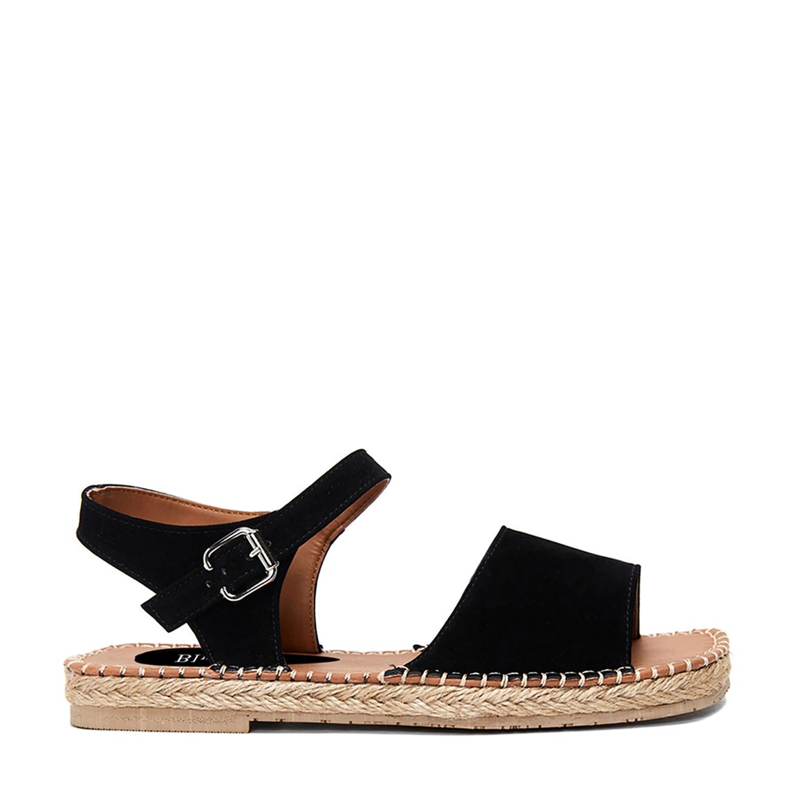 Black Ankle Buckle Flat Espadrilles main product photo