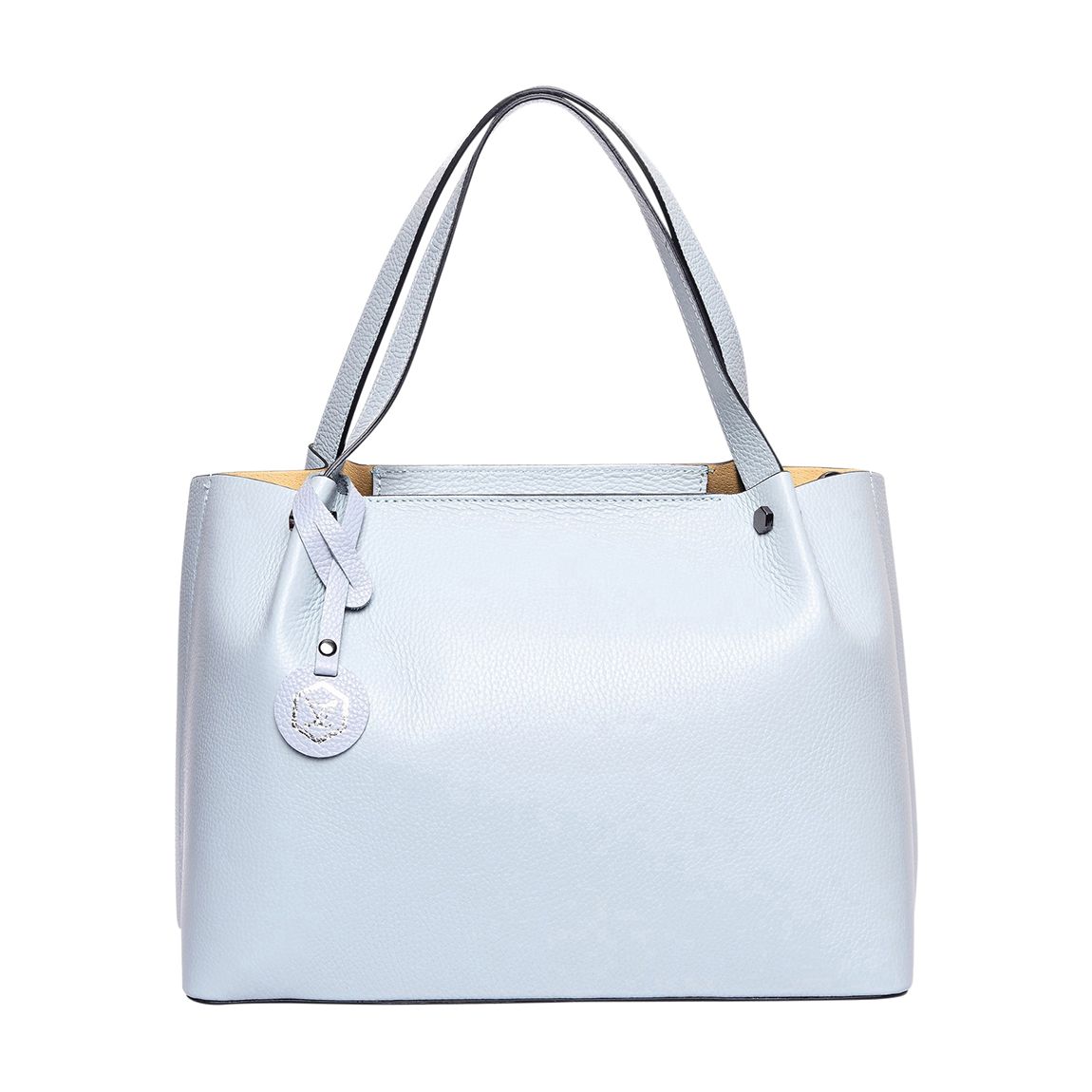 Blue Italian Leather Top Handle Bag main product photo