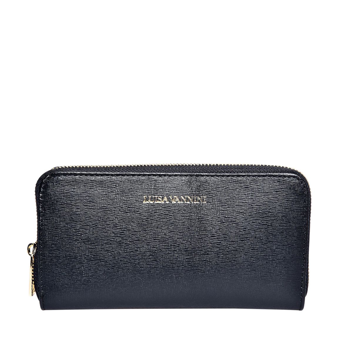 Black Italian Leather Wallet main product photo