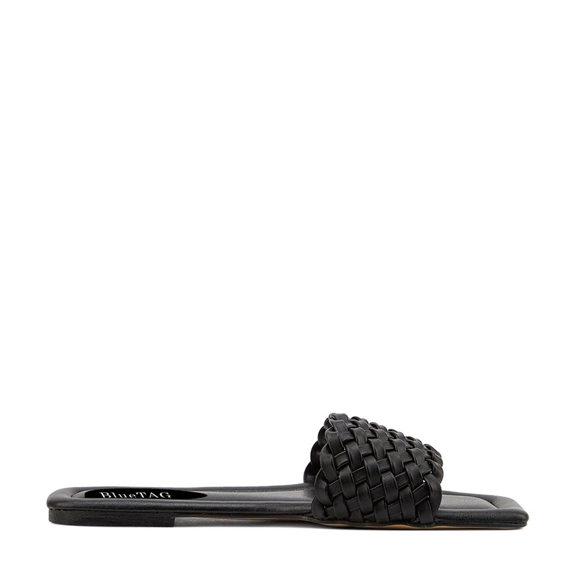 Black Braided Band Slip On Flat Sandals main product photo