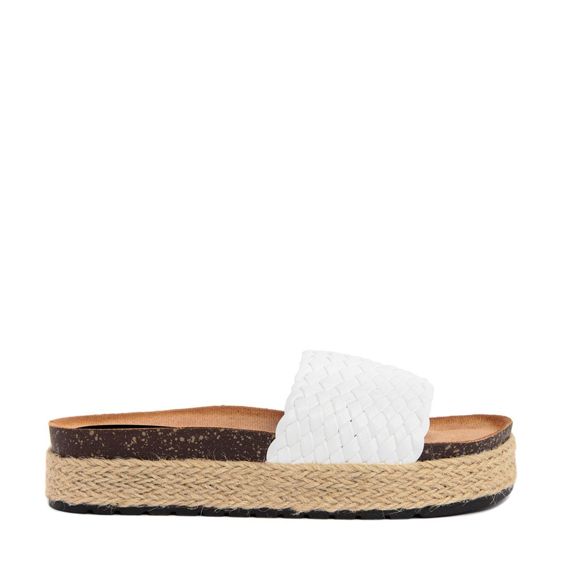 White Raffia Platform Slip On Sandals main product photo