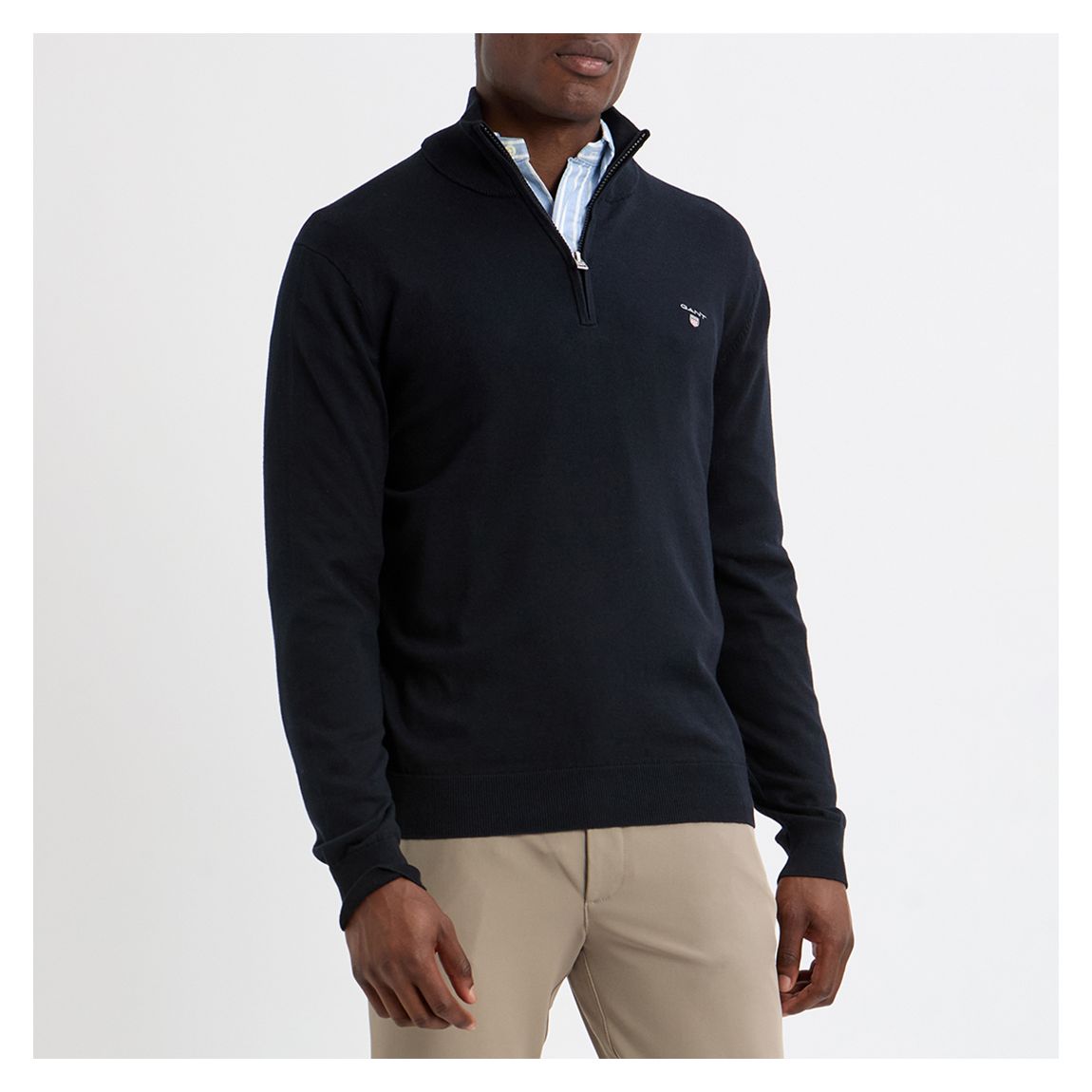 Navy Cotton Half Zip Jumper main product photo