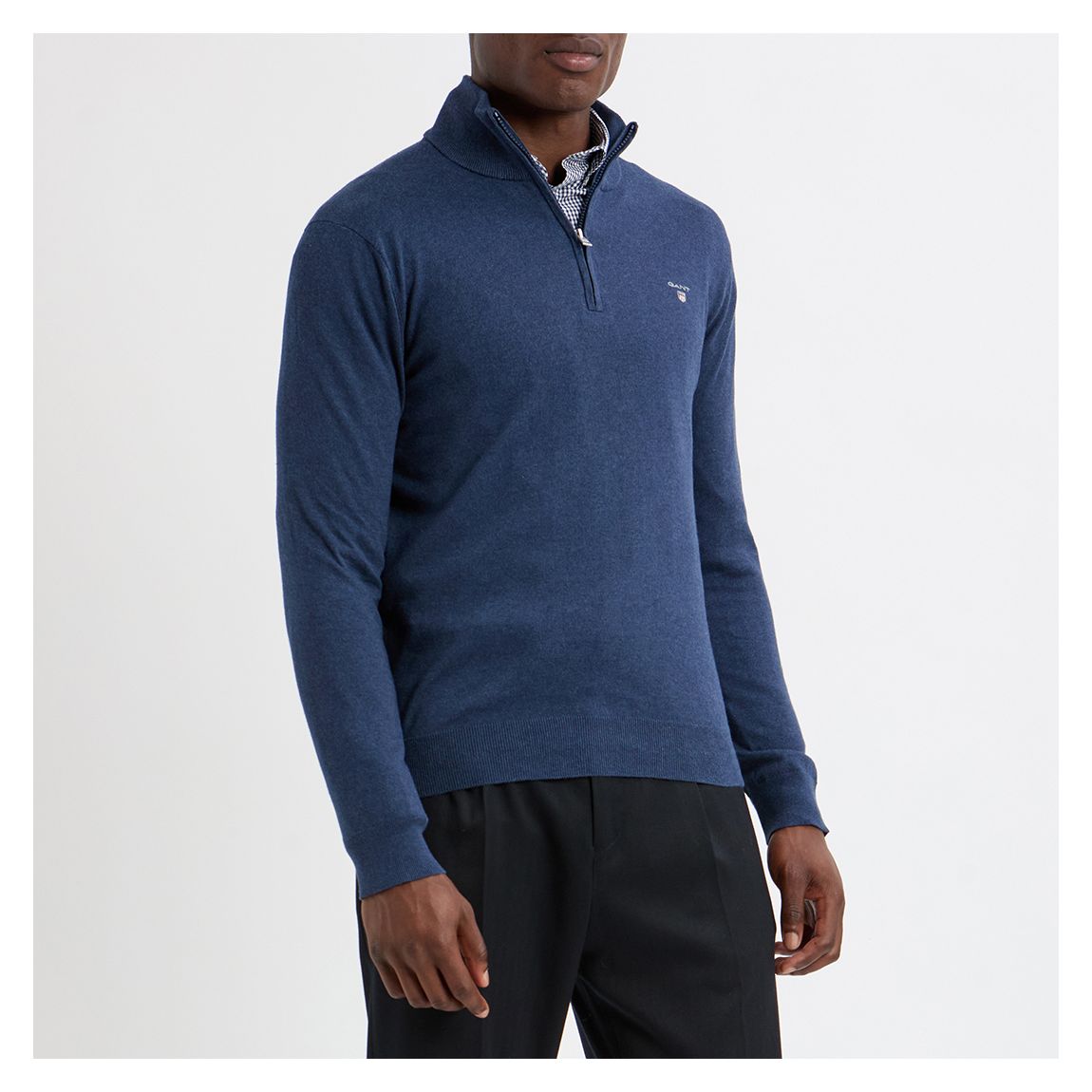 Indigo Cotton Half Zip Jumper main product photo