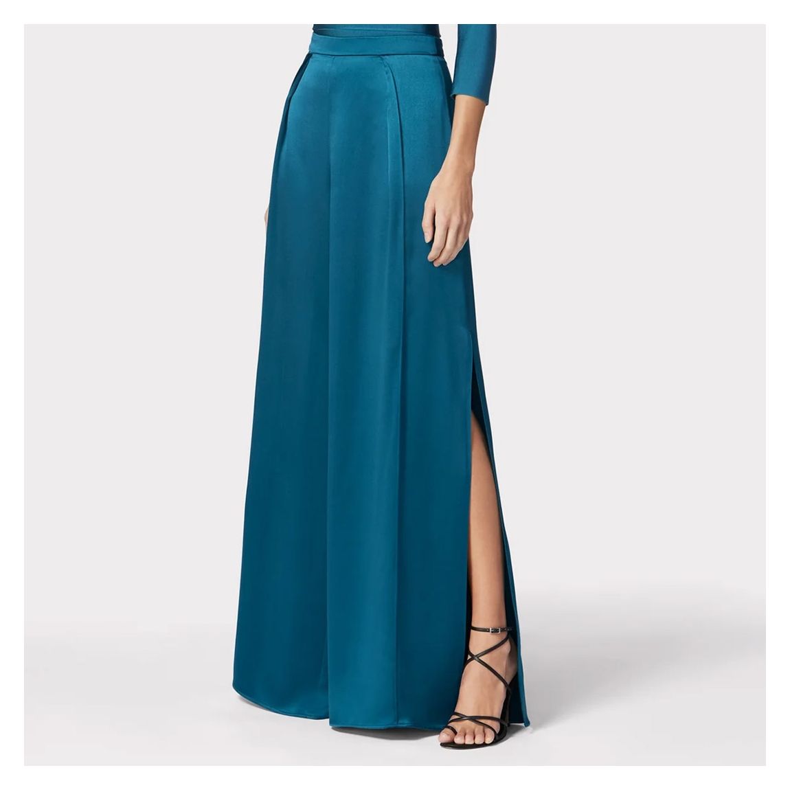 Blue Icon High Waist Silk Trousers main product photo