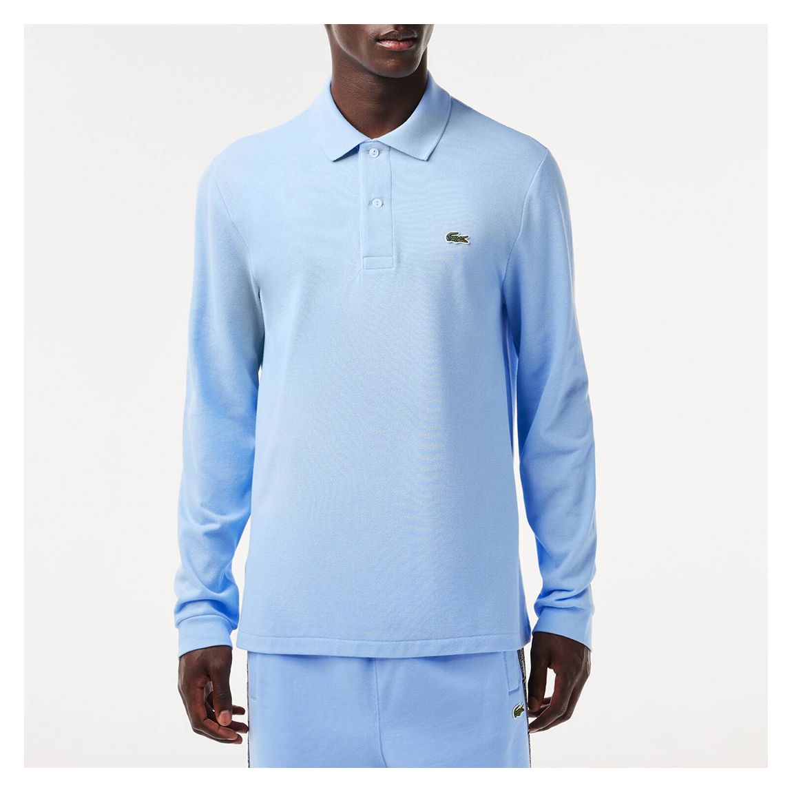 Pale Blue Long Sleeve Polo Shirt main product photo