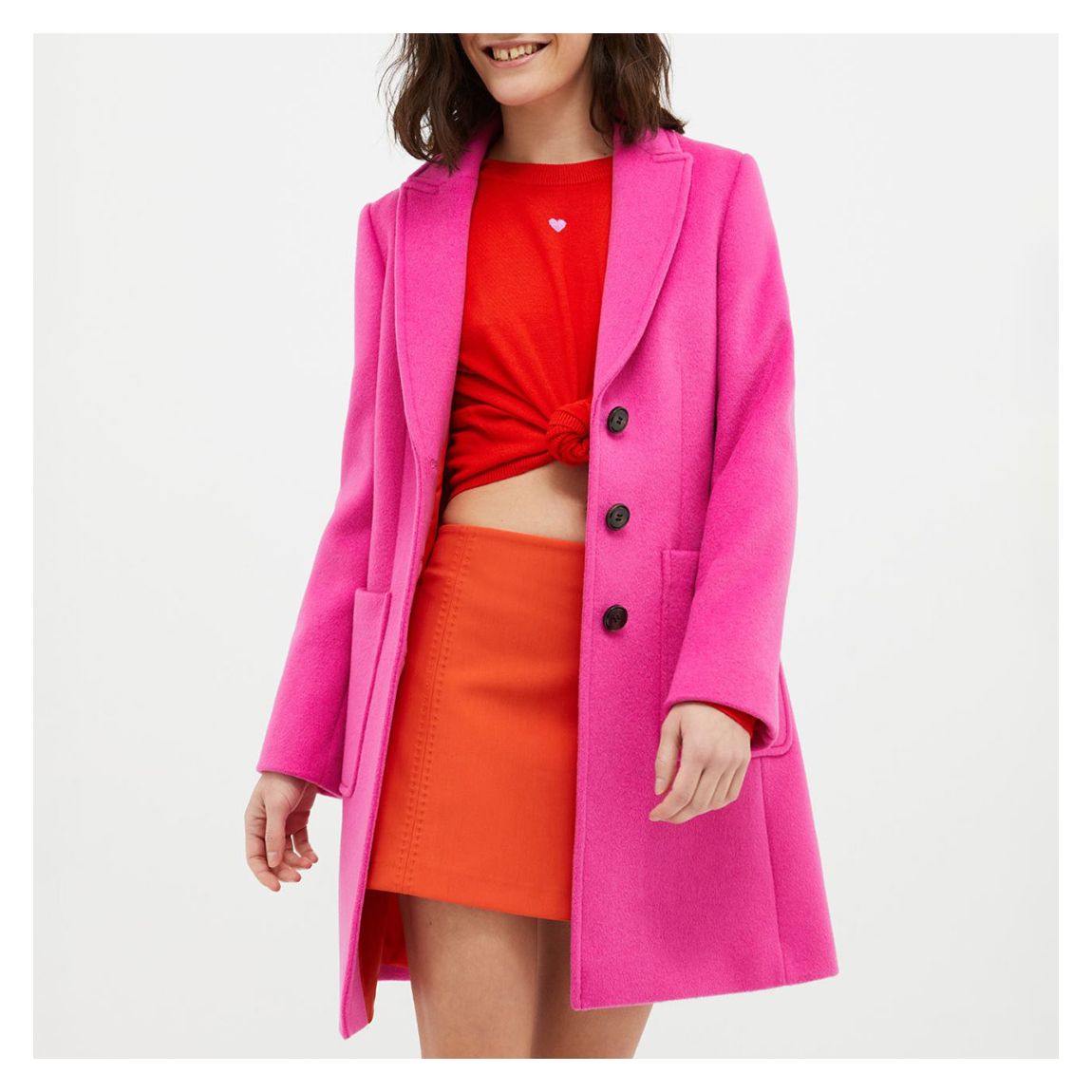 Pink Orbaco Button Coat main product photo