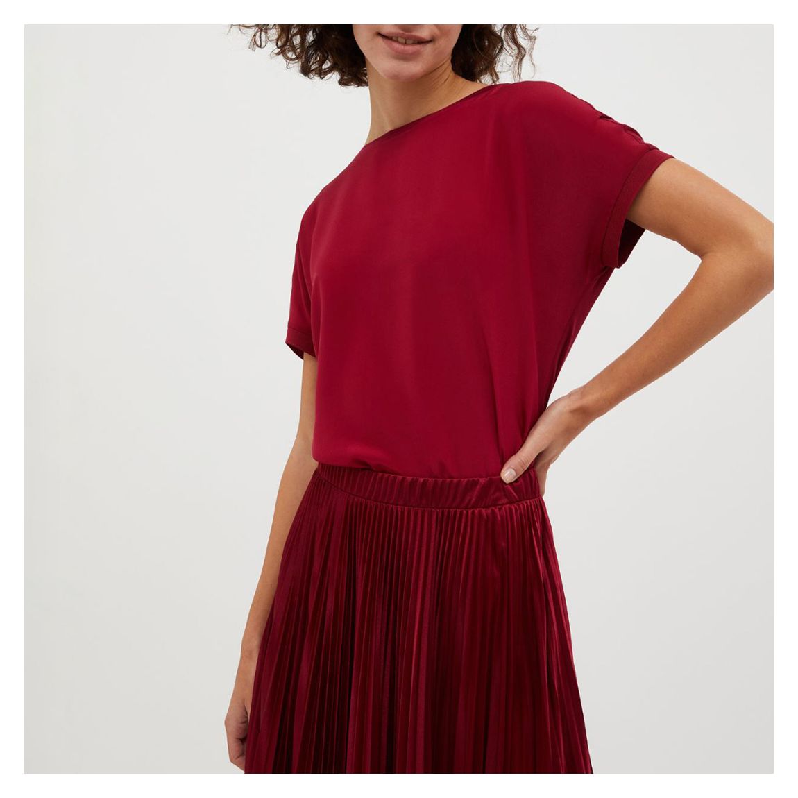 Red Silk Top main product photo