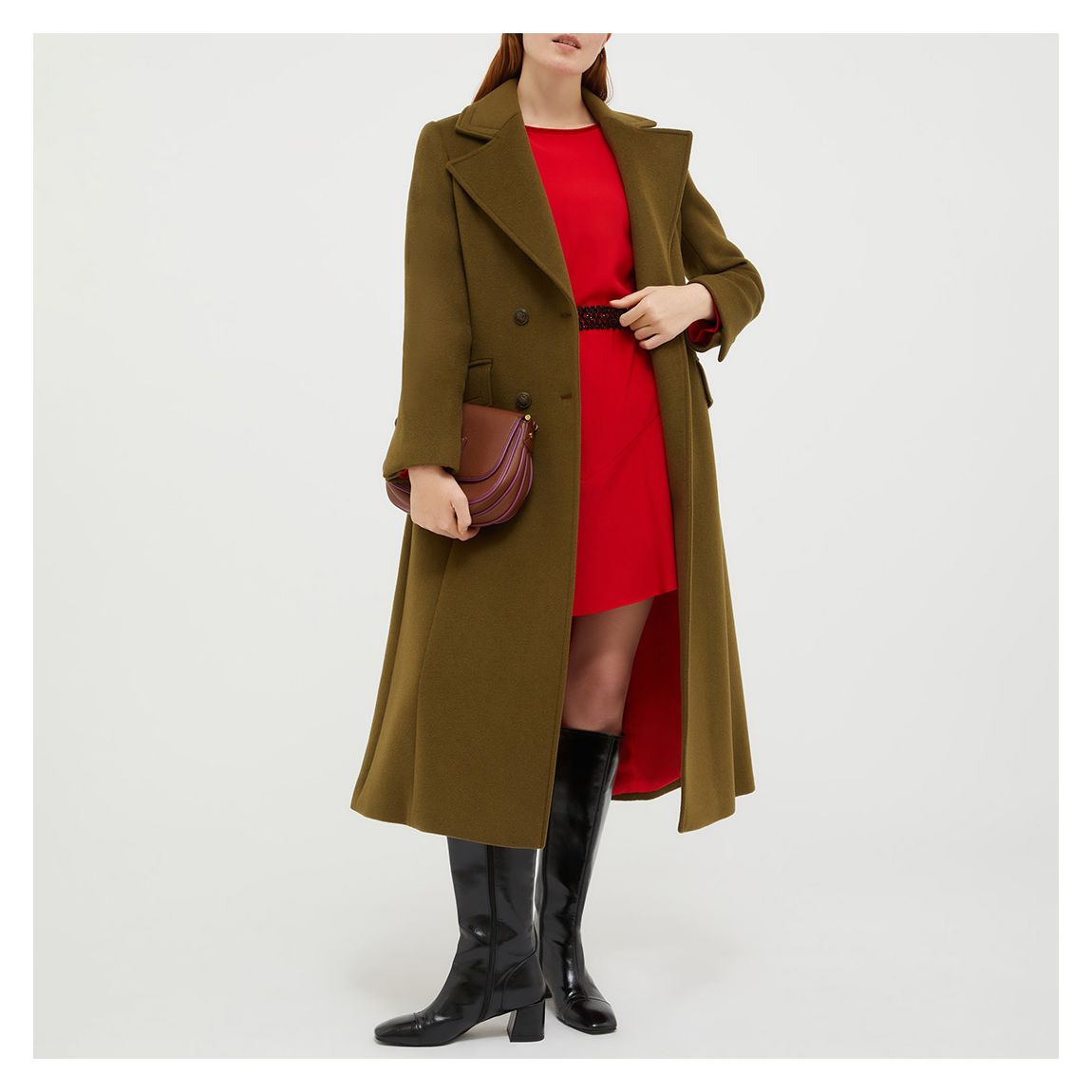 Khaki Pressing Wool Blend Coat main product photo