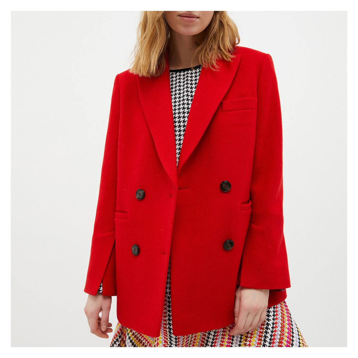 Red Wool Blend Blazer main product photo